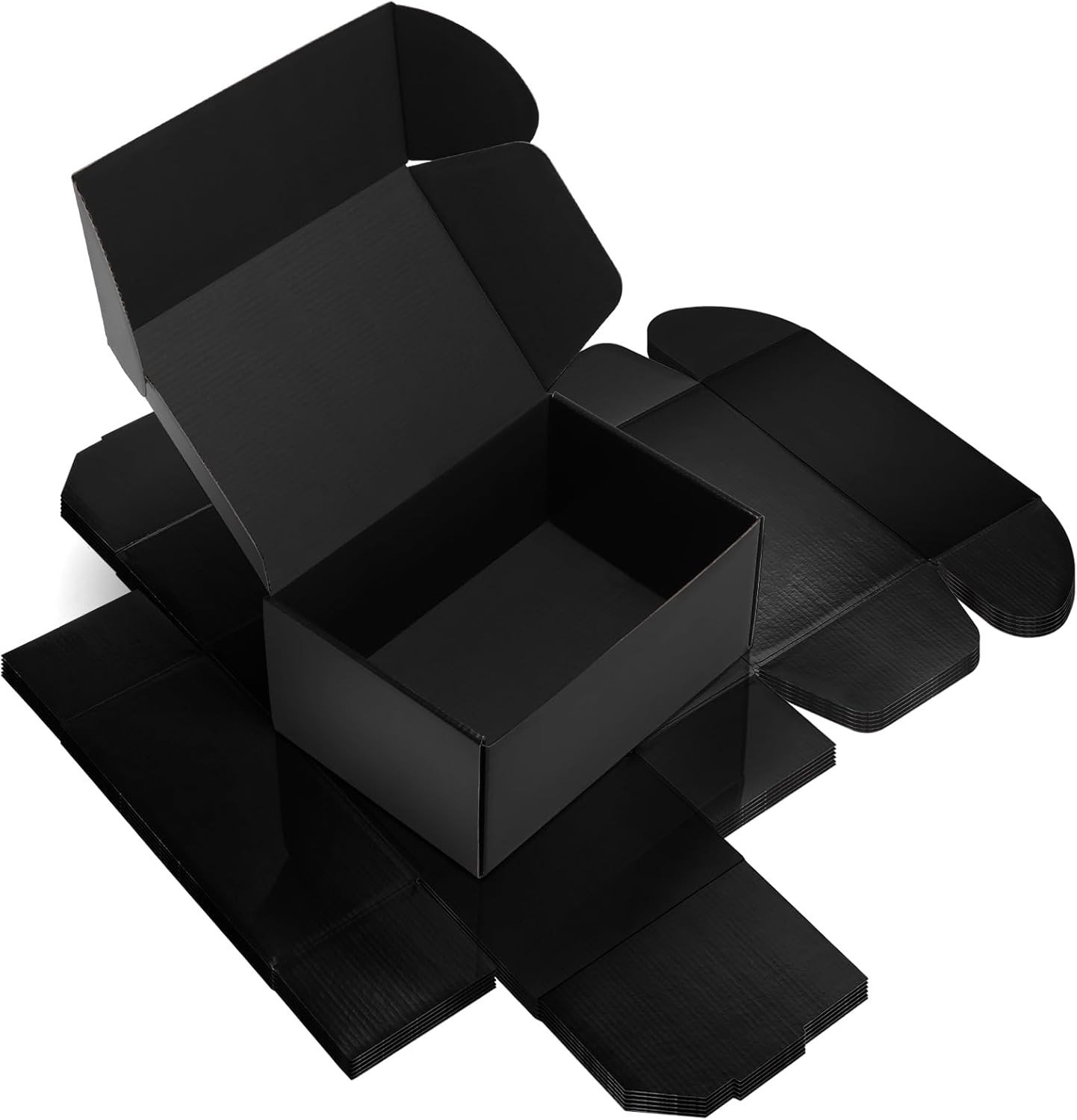 6 Pack 6X4X3 Black Shipping Boxes, Small Cardboard Mailer Boxes for Small Busine
