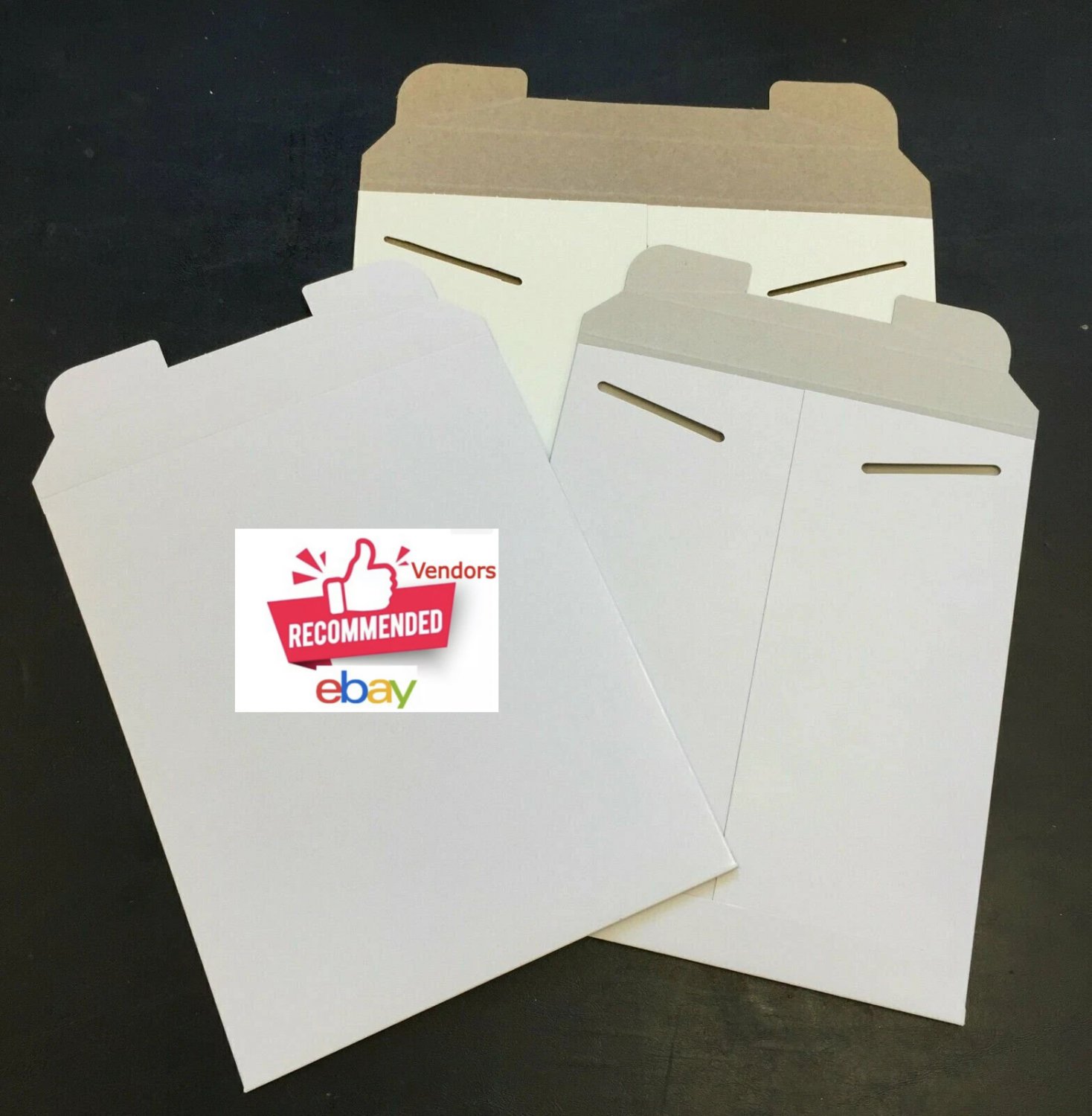 7" x 9" White Tab Lock No Bend Mailers Photo/Document Mailers Envelopes