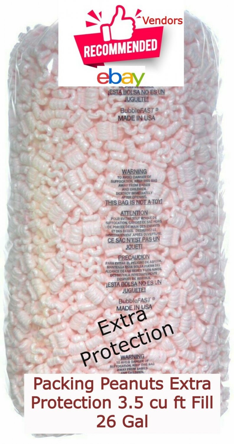 One Bag Protective Packing Peanuts Pink Anti Static 1 Bag 3.5 cf Fill 26 Gal