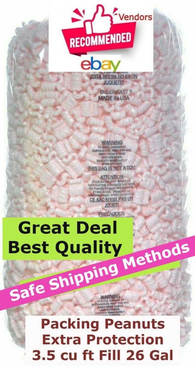Free Shipping Packing Peanuts 1 Bag Pink Anti-Static Popcorn 26-Gal 3.5 Cu Ft