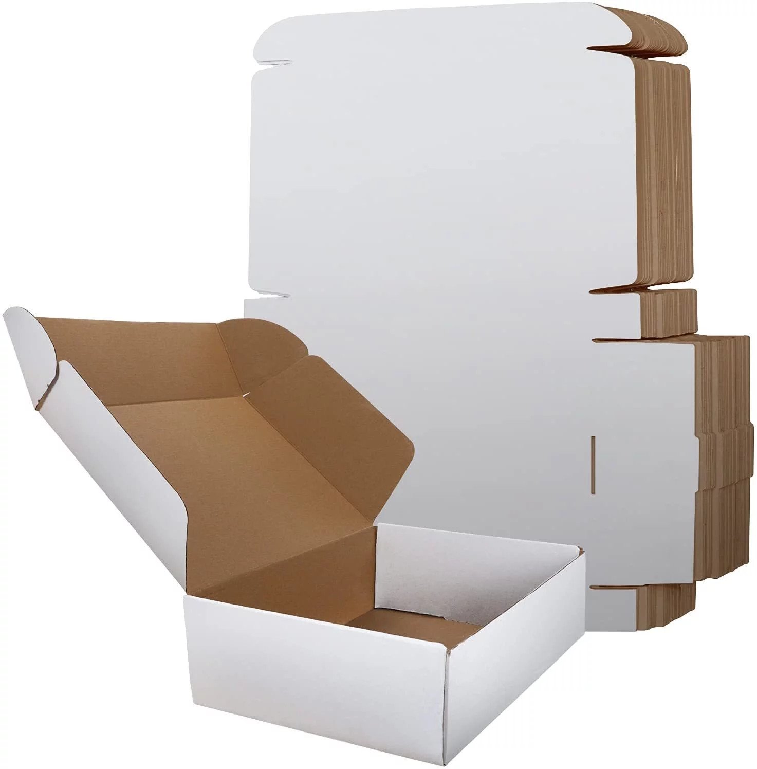 25 Pack Vary Sizes Shipping Boxes White Corrugated Cardboard Mailer Box