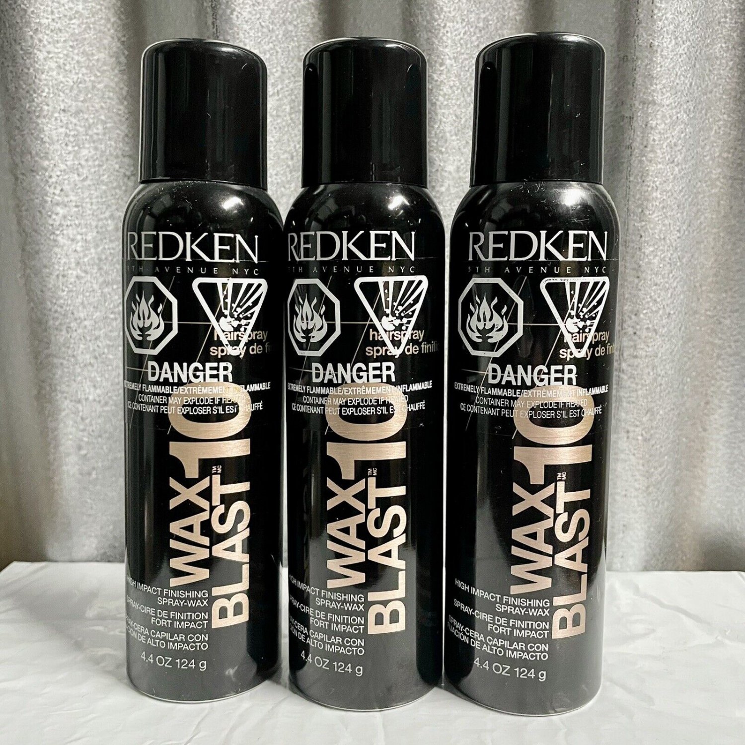 3 Cans Redken WAX BLAST 10 High Impact Finishing Hair Spray Wax 4.4 oz NEW