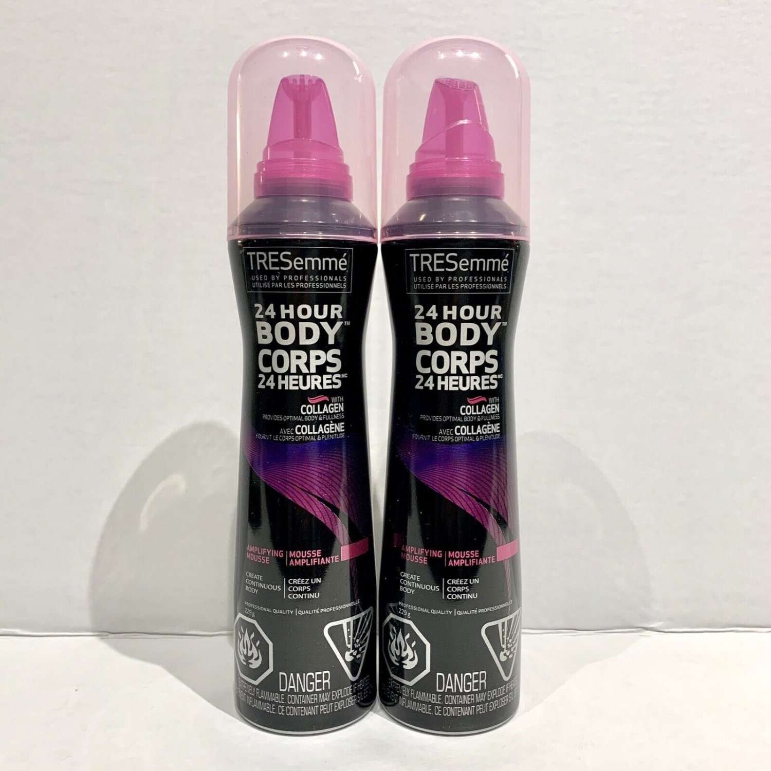2pk Tresemme 24 Hour Body Hair Spray Amplifying Mousse Collagen 8.1oz Volume NEW
