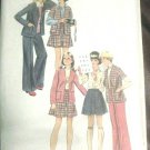 Simplicity Size 14 Girls Cardigan Skirt Pants 1974 Uncut Pattern
