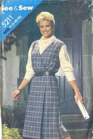 Butterick See & Sew PAttern 5211 Size A (8-10-12) Wrap Jumper