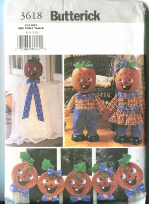 Butterick Halloween Pattern 3618 Pumpkin Decorations Pattern 2002 Uncut