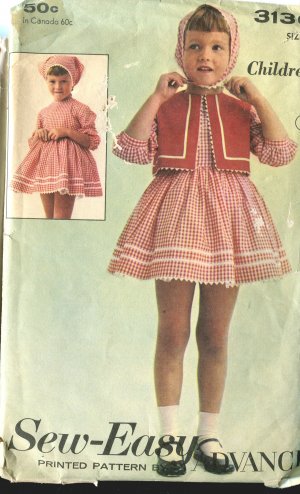 Advance Sew Easy Size 4 Girls Dress Used