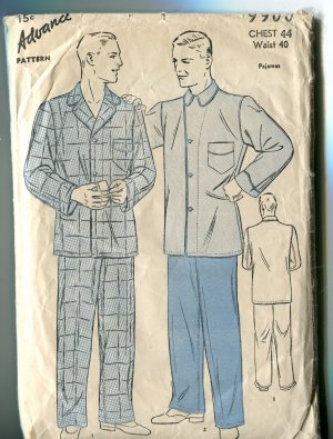 Advance  Mens Pajamas Size Large 44 Long Pants Style Unused