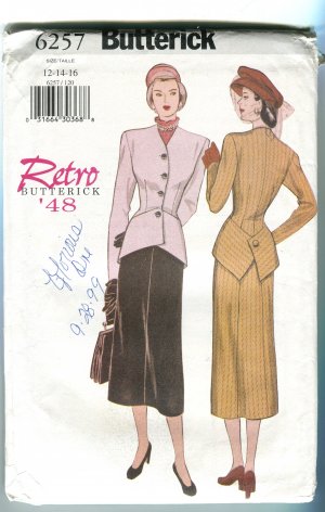 Misses Retro '48 Pattern 6257 Uncut Size 12-14-16