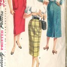 Simplicity 1346 Size Waist 26  Misses Slim Line Skirt  Pattern Circa 1950's