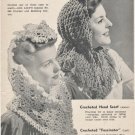 Crochet Head Scarves Vintage Leaflet Lily Mills
