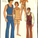 Simplicity 9385 Teen Boy Size 14  Used Retro 1971 Hip Hugger Pants