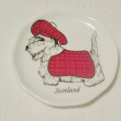 Miniature 3 Inch Plate Scottie Dog in Plaid Scotland