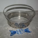 Retro Basket Glass in Chrome Holder Includes 1 Piece Art Glass Candy