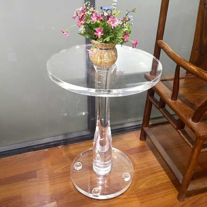 Clear acrylic coffee table