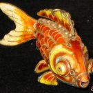 3" Champleve Enamel Articulated Fish Koi Charm Pendant
