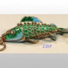 2" Champleve Enamel Articulated Fish Koi Charm
