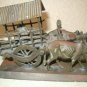 Asian Bronze Oxen Cart Temple Toy Tibet Buddhist Wagon