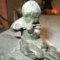 Asian Bronze Ox and Boy with Flute INKWELL Temple Toy
