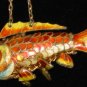 3" Champleve Enamel Articulated Fish Koi Charm Pendant