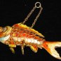 3" Champleve Enamel Articulated Fish Koi Charm Pendant