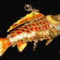 3" Champleve Enamel Articulated Fish Koi Charm Pendant