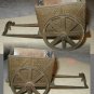 Asian Bronze Ox and Cart Temple Toy Tibet Buddhist Wagon