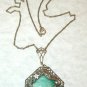 Oriental Asian Enamel Filigree Serpent Necklace Pendant