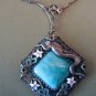 Oriental Asian Enamel Filigree Serpent Necklace Pendant