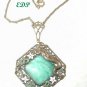 Oriental Asian Enamel Filigree Serpent Necklace Pendant