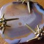 Marcel Boucher Banded AGATE Geode Brooch Pin Signed