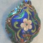 Chinese Enamel Cloisonne Filigree Floral 3D Pendant