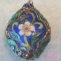 Chinese Enamel Cloisonne Filigree Floral 3D Pendant