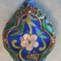 Chinese Enamel Cloisonne Filigree Floral 3D Pendant