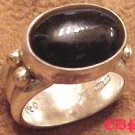Sterling and 14k Gold Onyx Unisex Ring Reve D and E Buck