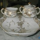 4PC Strawberry Serving Set Milk Jug Sugar Bowl Austria