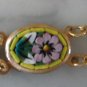 Vintage Micro Mosaic Floral BRACELET Box Clasp Hearts