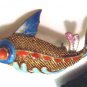 Asian Oriental Koi FISH Filigree Brooch Pin Sterling Enamel