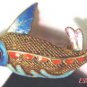 Asian Oriental Koi FISH Filigree Brooch Pin Sterling Enamel