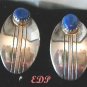 Native American Sterling Lapis Navajo Earrings Oval