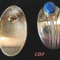 Native American Sterling Lapis Navajo Earrings Oval