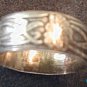 Art Nouveau Deco Sterling and Turquoise Band Ring Etched