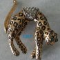 Florenza Leopard Brooch Moving Tail Cheetah Pin Cat