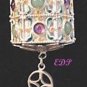 3D Filigree Chinese Lantern Charm Pendant Enamel Gems