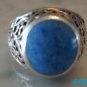 Sterling Filigree Ring Lapis or Turquoise Stone