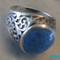 Sterling Filigree Ring Lapis or Turquoise Stone