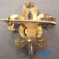 Victorian Fleur-De-Lis Watch Pin Opal C Clasp Edwardian