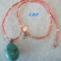 Turquoise Sterling Coral Crystal Designer Necklace