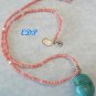 Turquoise Sterling Coral Crystal Designer Necklace