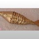 Fish Koi Charm Pendant Moves 3 1/2" Golden Ornate